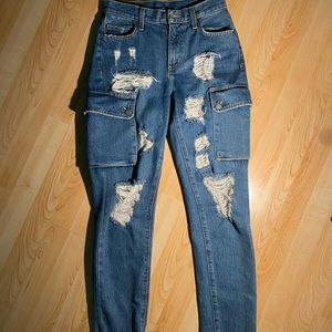 CARMAR ripped jeans with cargo side pockets